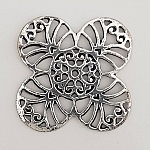 Breloque Fleur Métal N°054 Argent