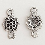 Breloque Fleur Métal N°086 Argent