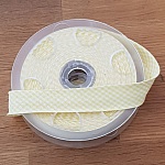 Biais Fantaisie vichy Jaune tout textile  1 Mètre col 09