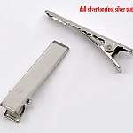 Lot de 50 pinces barrettes Crocodiles - Couleur Argent 40 mm x 8 mm.