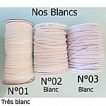 Elastique masque plat 5 mm Blanc N°03 X 7 mètres