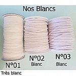 Elastique plat 5 mm Blanc N°03 X 10 Mètres