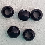 5 Perles Bois Ronde 14/11 mm Noir