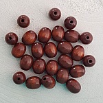 100 Perles Bois Ovale / Olive 13/10 mm Marron