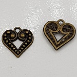 Breloques Cœur N°12 Bronze