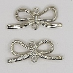 Breloque Nœud N°16 breloque noeud papillon ruban en métal argent