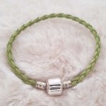 Bracelet Clip Européen tressé Uni 02 DU 15 AU 23 CM Vert