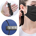 Élastique masque Polyester rond 2.5 mm Noir