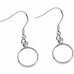 20 supports cabochons boucle d'oreille 14 mm N°06 Argent