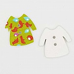 Bouton bois robe vert N°02-01