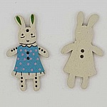 Bouton bois lapin bleu N°01-02