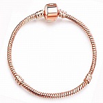 Bracelet Clip Européen 19cm fermoir Lisse Doré Rosé