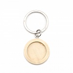 Support cabochon Porte clé 20 mm Bois N°01
