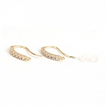 Support boucle d'oreille N°31 Hameçon plaqué Or 18K et Strass Transparent