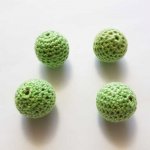 Perle au crochet 20 mm en fil de coton Vert