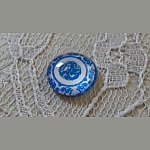 cabochon rond en verre 12mm fleur bleu 029 