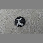 cabochon rond en verre 10mm oiseaux 012 