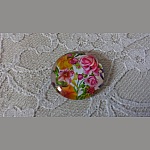 cabochon rond en verre 20mm fleur 01-046 