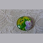 cabochon rond en verre 20mm fleur 01-044 
