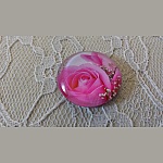 cabochon rond en verre 20mm fleur 01-037 