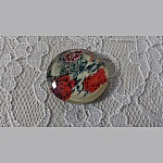 cabochon rond en verre 20mm fleur 01-026 