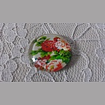 cabochon rond en verre 20mm fleur 01-021 