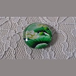 cabochon rond en verre 20mm fleur 01-008 