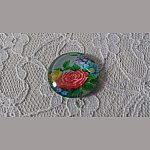 cabochon rond en verre 20mm fleur 01-005 