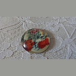 cabochon rond en verre 25mm fleur 01-042 