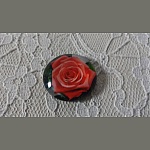 cabochon rond en verre 25mm fleur 01-022 