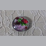 cabochon rond en verre 25mm fleur 01-020 