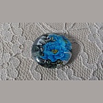 cabochon rond en verre 25mm fleur 01-015 