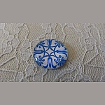 cabochon rond en verre 25mm fleur 040 