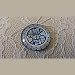 cabochon rond en verre 25mm fleur 031 