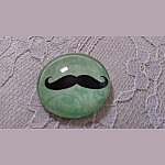 cabochon rond en verre 25mm moustache 024 