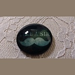 cabochon rond en verre 25mm moustache 021 