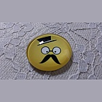 cabochon rond en verre 25mm moustache 016 