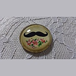 cabochon rond en verre 25mm moustache 011 