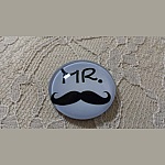 cabochon rond en verre 25mm moustache 004 