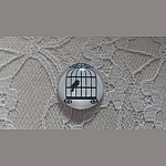 cabochon rond en verre 25mm oiseaux 015 