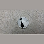 cabochon rond en verre 25mm chat 013 
