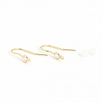 Support boucle d'oreille N°35 Hameçon plaqué Or 18K et Strass Transparent