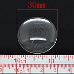 2 Cabochons Ronds 30 mm en verre Loupe transparent N°13
