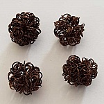 Perle ronde fil de fer métal fantaisie 20 mm Marron