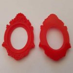 Support cabochon Ovale de 40 X 30 mm Résine Rouge N°01