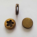 Perle passant pour cuir 10 mm Bronze N°12