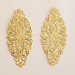 Breloque Fleur Métal N°174 Doré