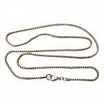 Collier chaine carré Métal Argenté N°01 de 72 cm