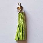 Pompon suédine uni 60 mm N°39 Vert Fluo