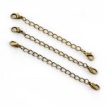 Chaîne d'Extension pour Collier Bracelet Bronze avec 2 Fermoirs Mousquetons